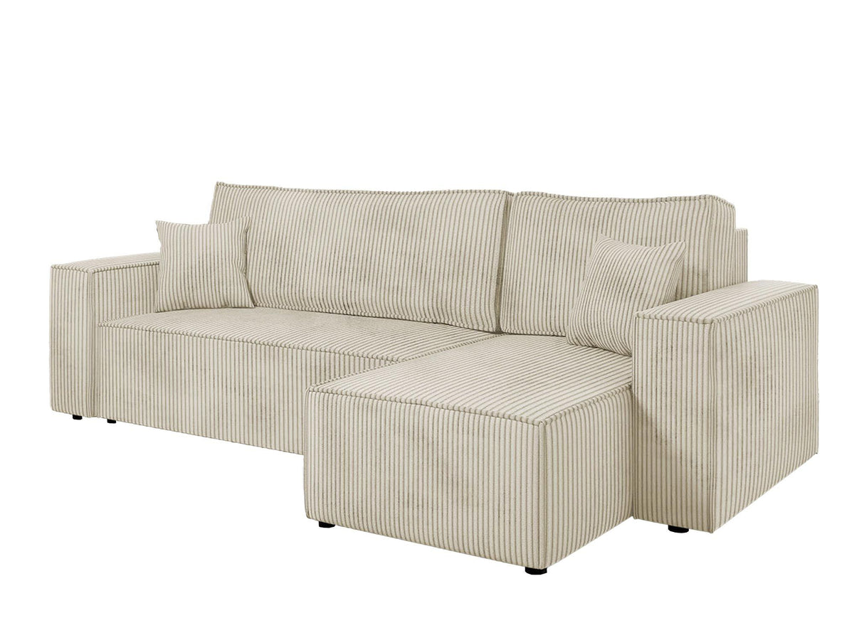 Canapé d'angle convertible en velours côtelé 4 places - cezanne Lisa Design