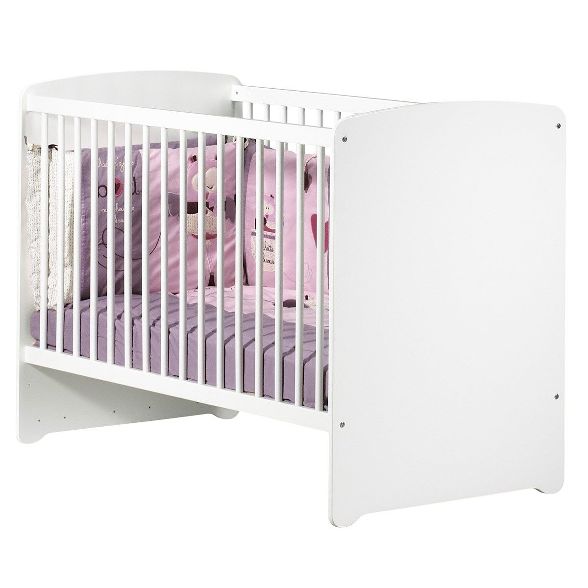 Lit bébé 120x60 en bois en bois blanc - basic Couleur blanc Baby Price