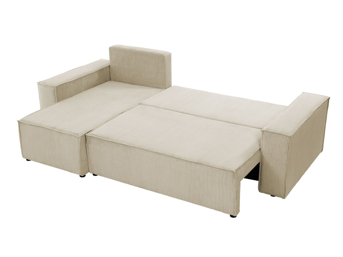 Canapé d'angle convertible en velours côtelé 4 places - cezanne Lisa Design
