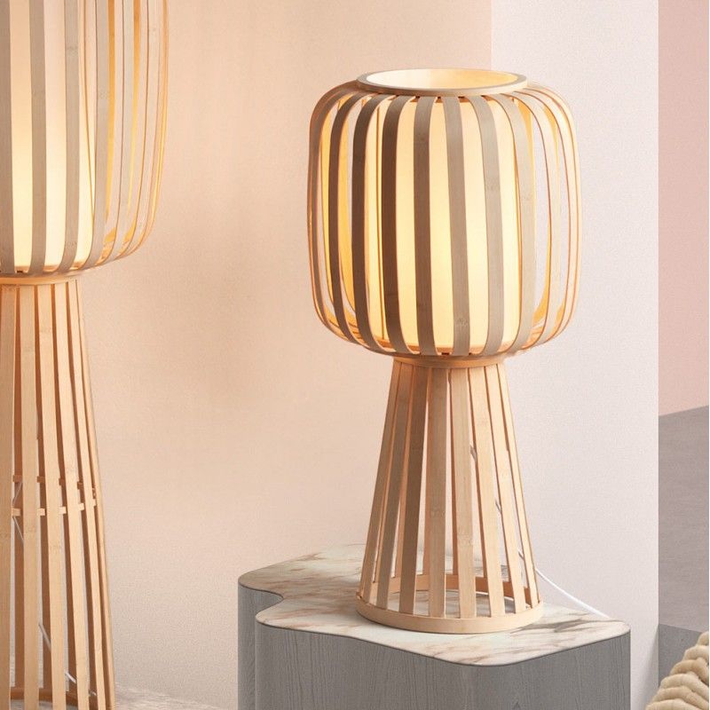 Lampe à poser bambou naturel pm Couleur beige Millumine