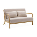 Banquette design en bois et tissu Lorens couleur beige Sweeek
