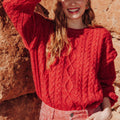 Pull court torsadé rouge Promod