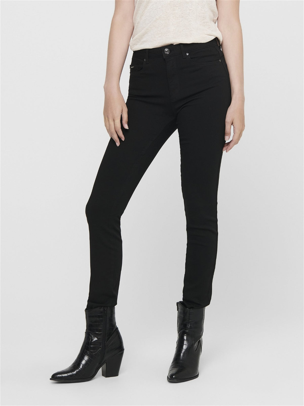 Onlforever taille haute skinny fit jeans jean skinny black denim Only