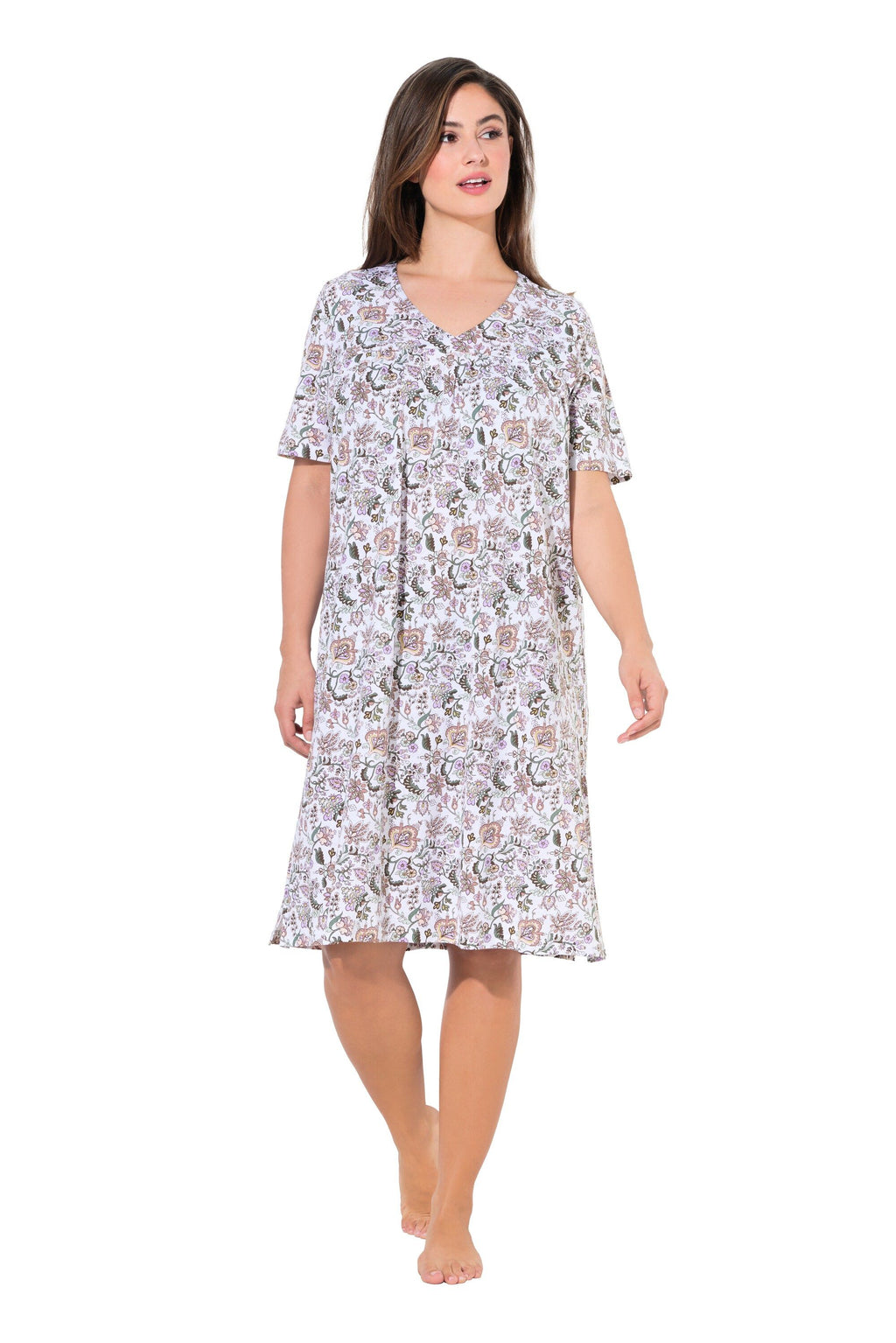 Chemises de nuit à fleurs, lot de 2 kaki Ulla Popken