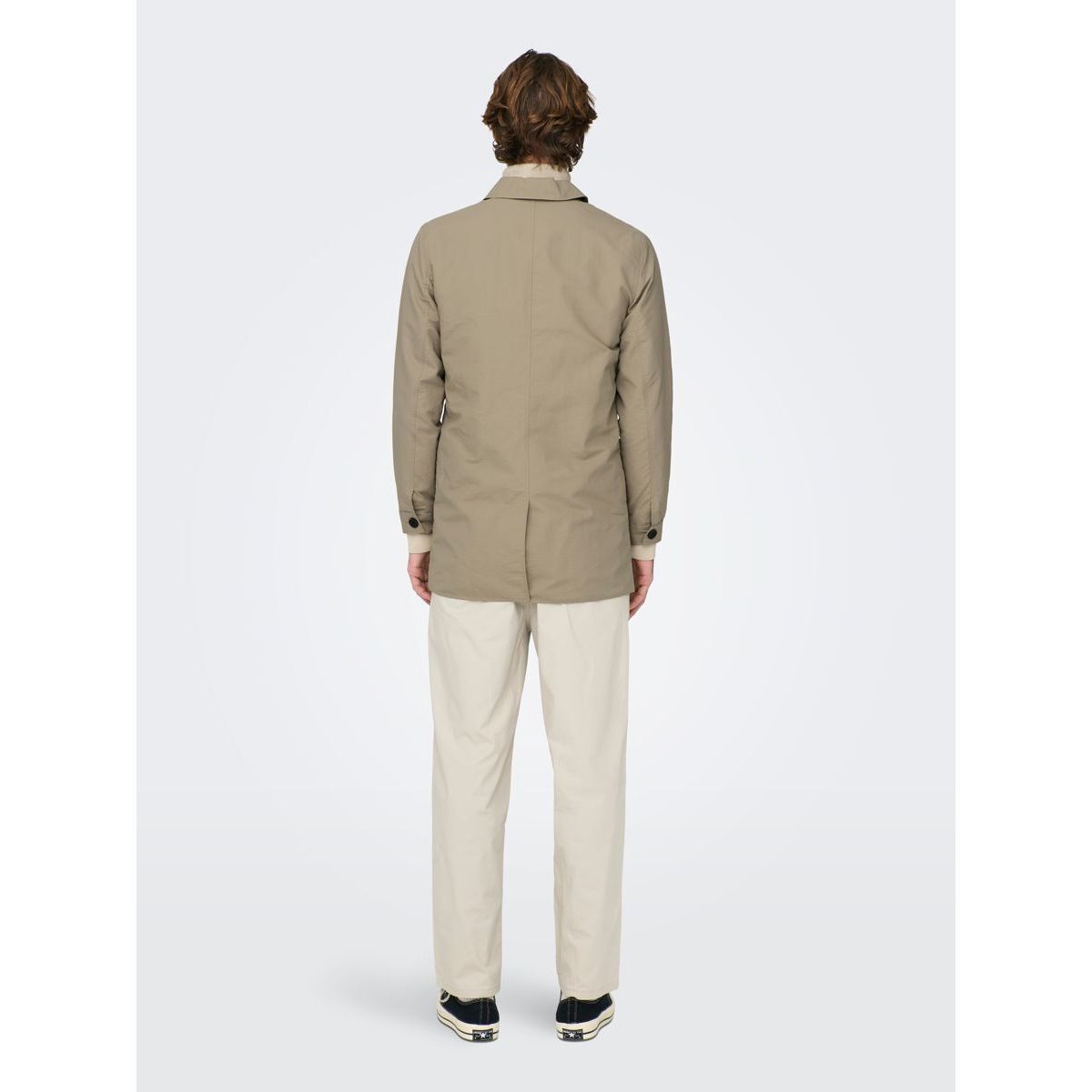 Manteau couleur unie  beige - chinchilla Only   Sons