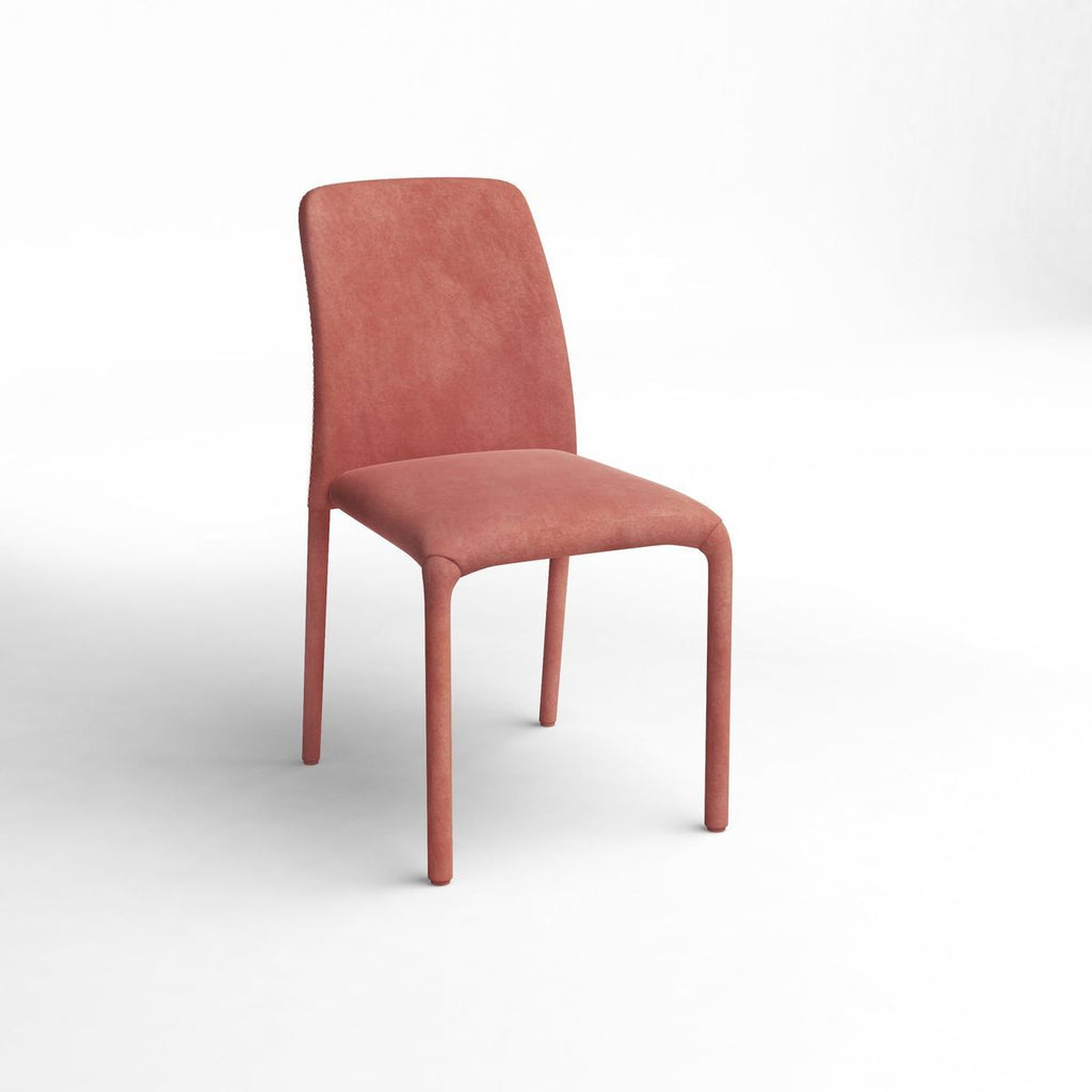Lot de 4 chaises empilables oskar velours  Couleur corail Sia