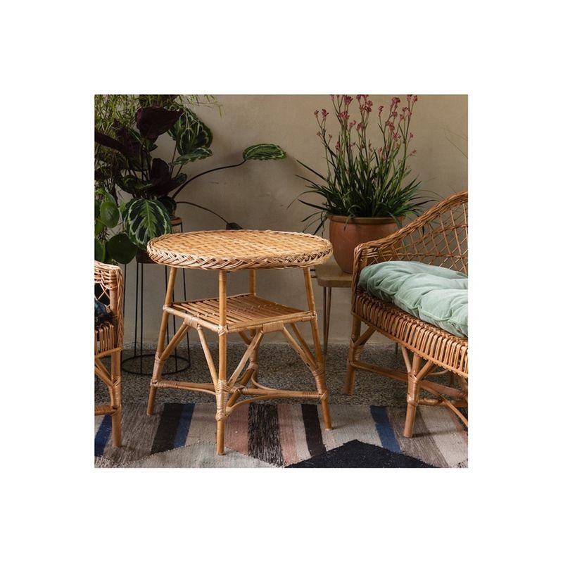 Table ronde en osier melina Couleur osier brun Kok
