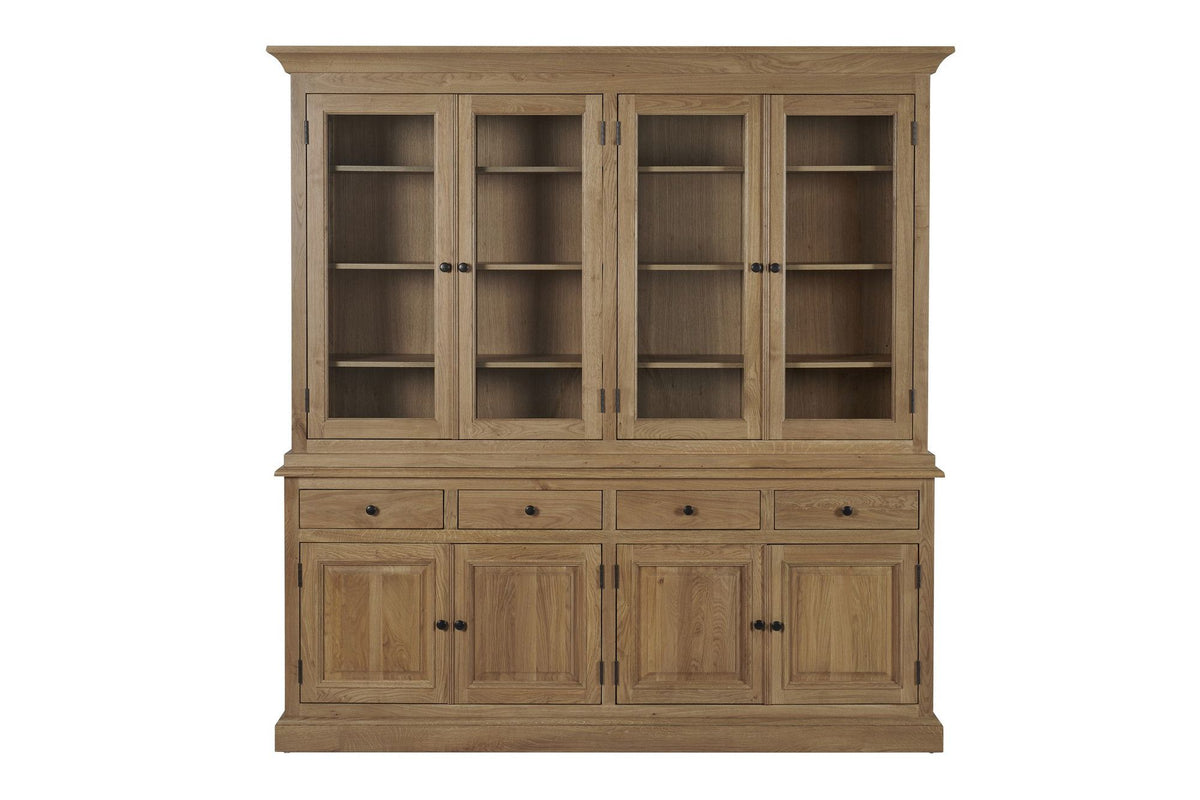 Buffet vaisselier en chêne 4 portes vitrées 4 tiroirs 4 portes bois - victoria Couleur bois clair Hellin, Depuis 1862