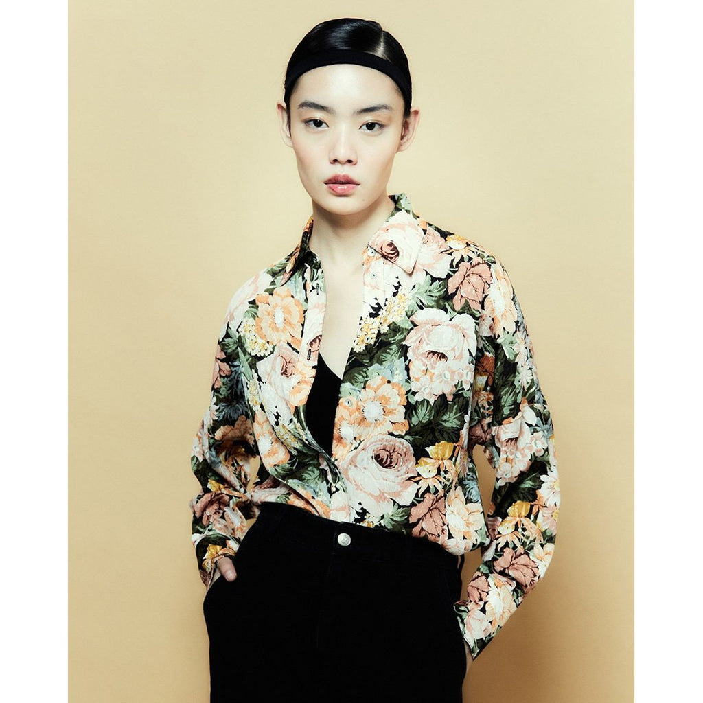 Chemise imprimé floral  noir Sfera