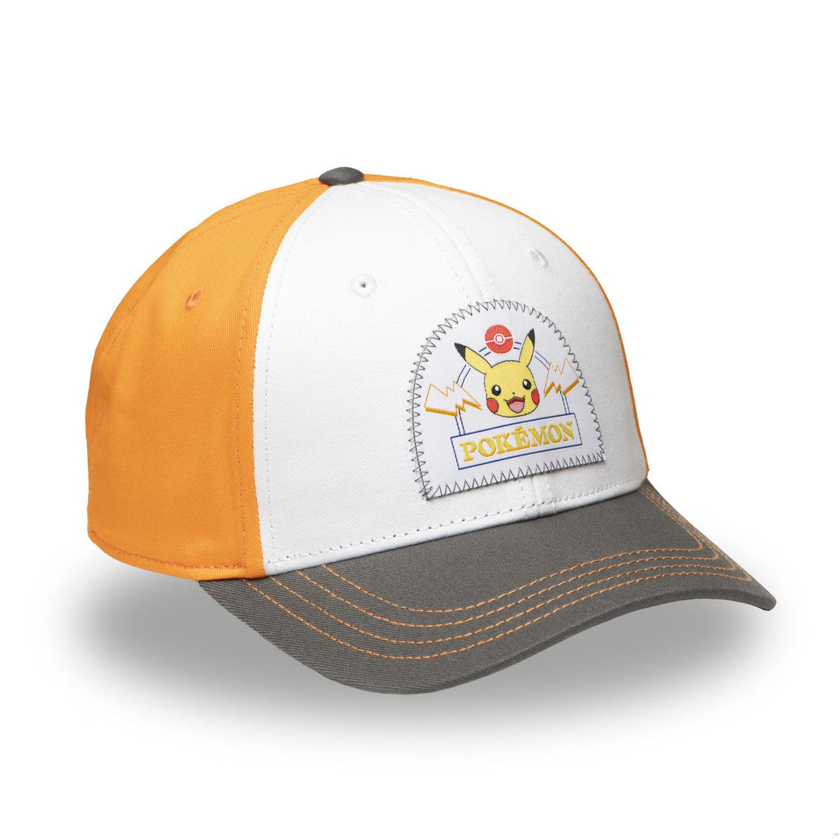 Casquette pokemon pikachu blanc/orange/gris Freegun
