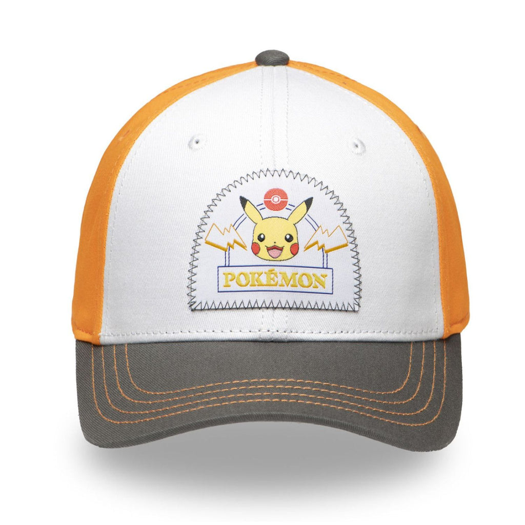 Casquette pokemon pikachu blanc/orange/gris Freegun