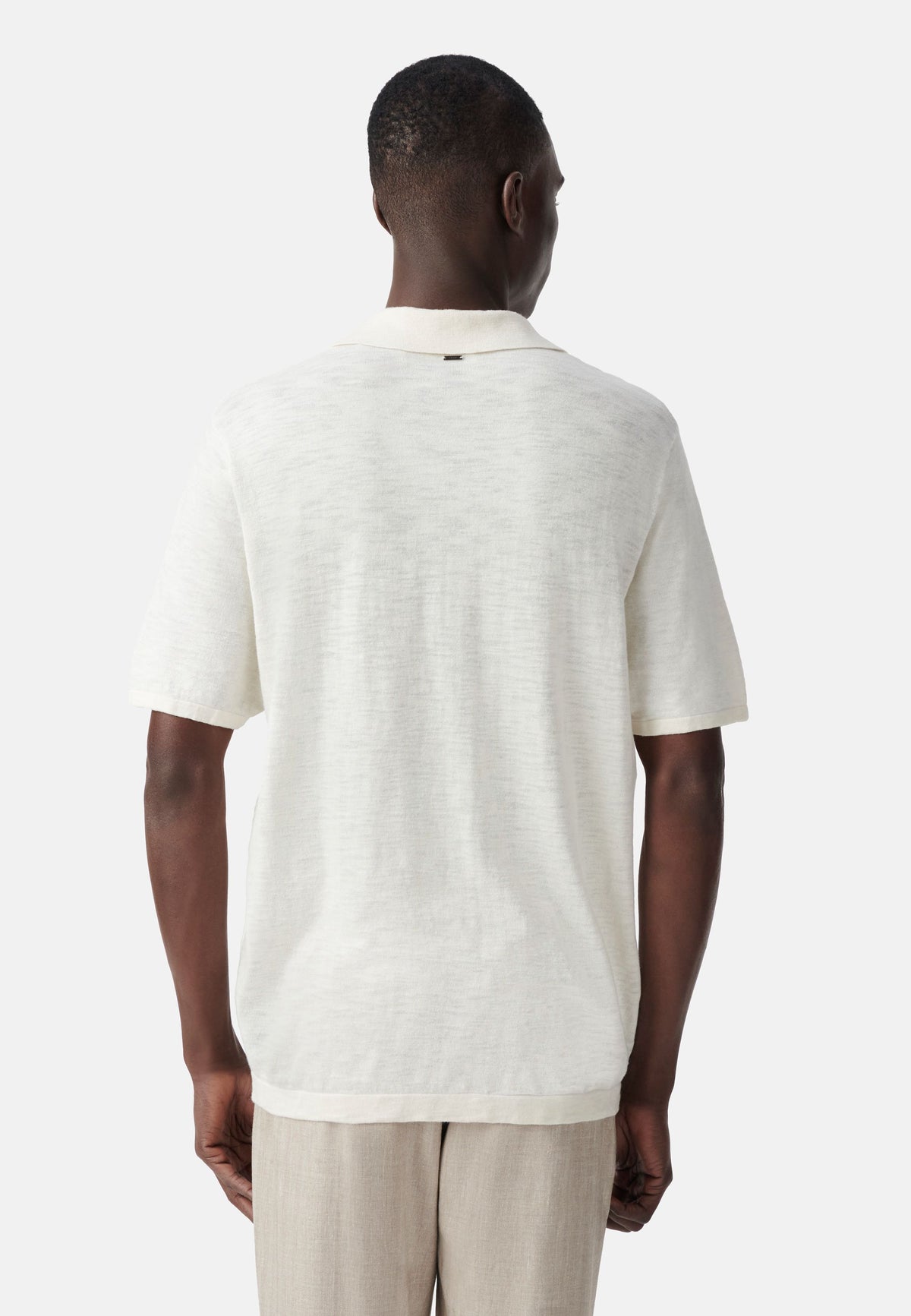 Polo en tricot flammé ecru Ikks