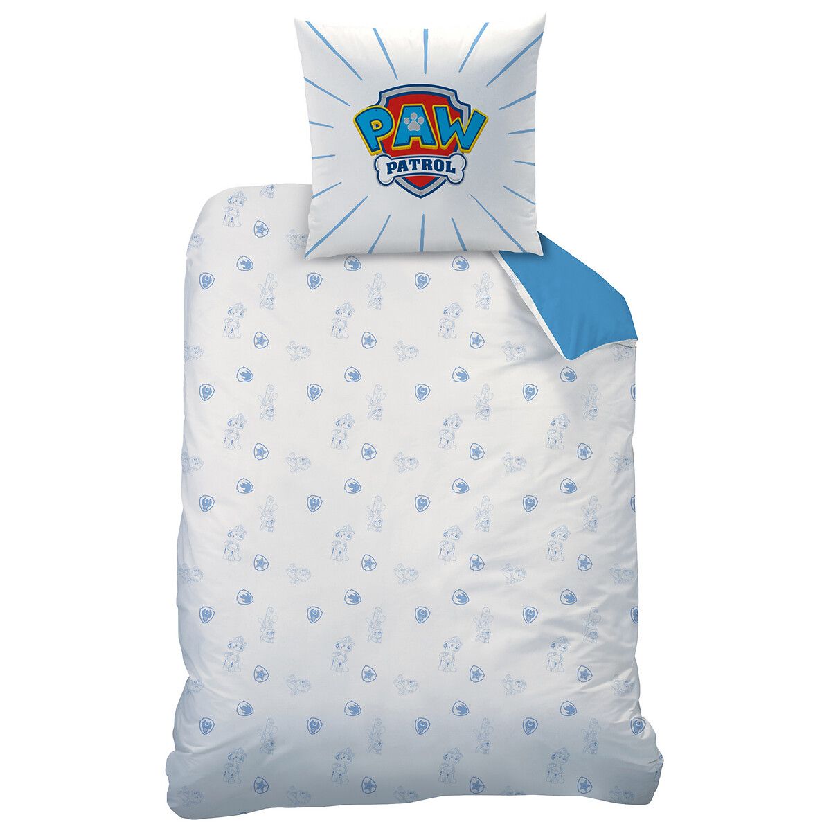 Parure housse de couette+taie pat patrouille team  imprimé bleu Pat Patrouille