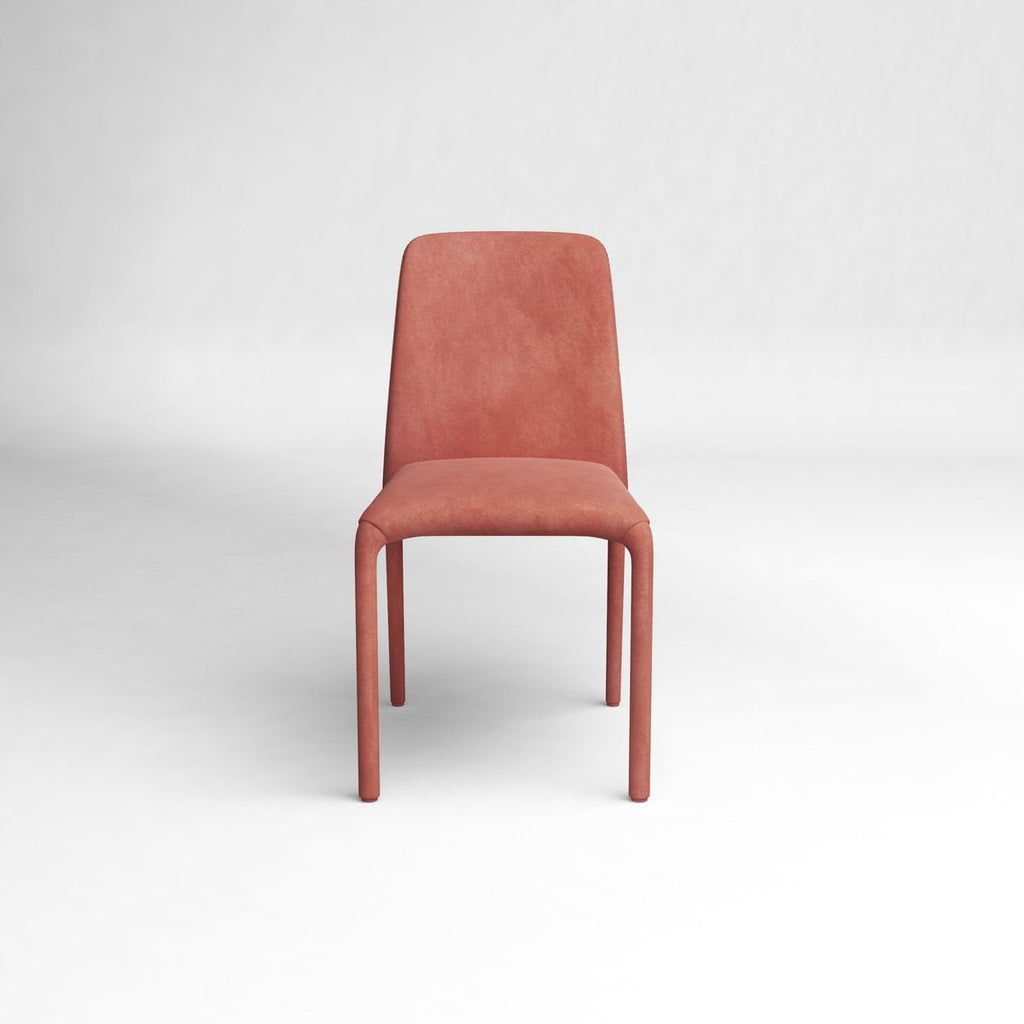 Lot de 4 chaises empilables oskar velours  Couleur corail Sia