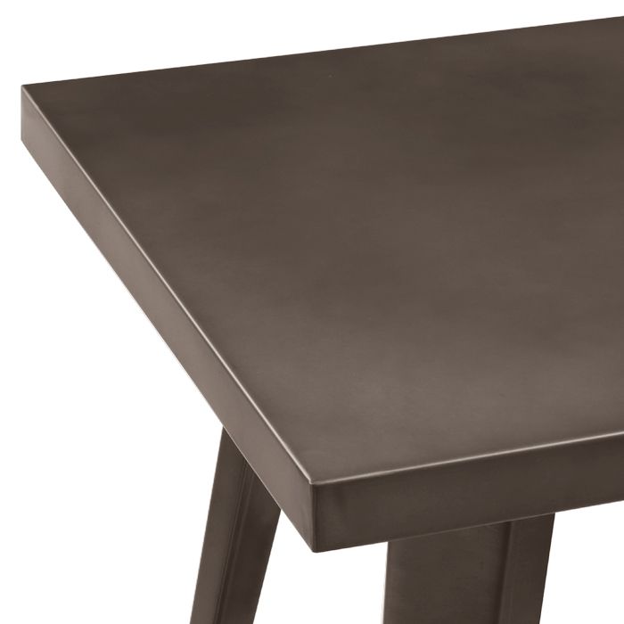 Table de bar carrée 2 personnes en métal métallisé 60 cm - indus Couleur gris métallisé Rendez-Vous Déco