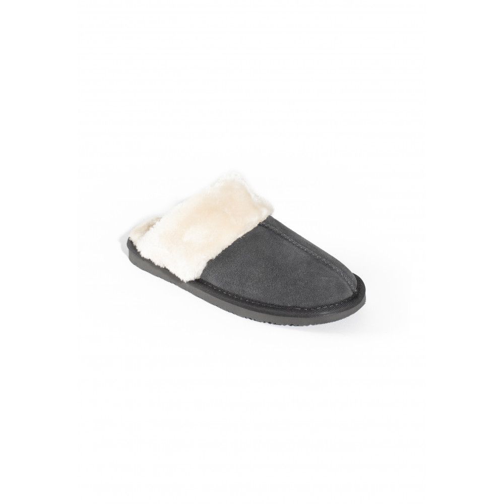 Chaussons en cuir suede chesney gris foncé Minnetonka