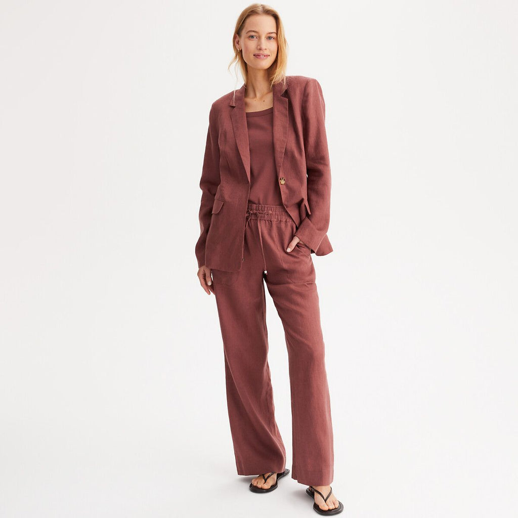 Veste longue, coupe cintrée, pur lin Anne Weyburn