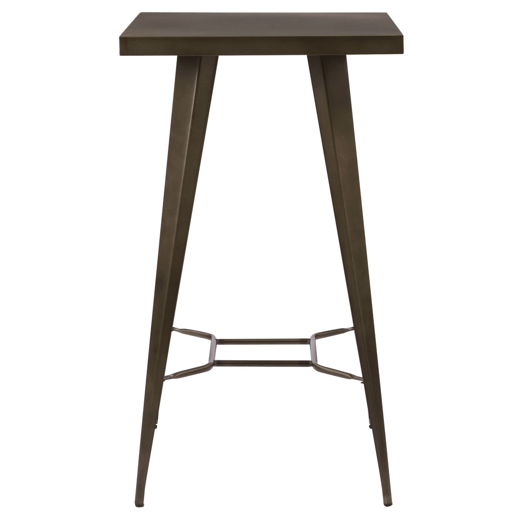 Table de bar carrée 2 personnes en métal métallisé 60 cm - style industriel Gris métallisé Rendez-Vous Déco
