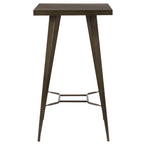 Table de bar carrée 2 personnes en métal métallisé 60 cm - style industriel Gris métallisé Rendez-Vous Déco