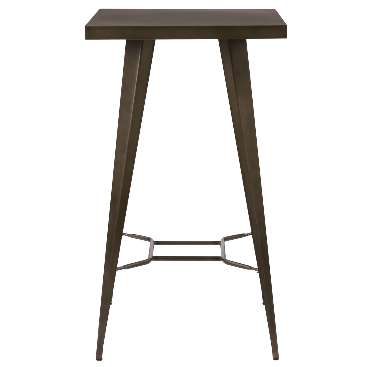 Table de bar carrée 2 personnes en métal métallisé 60 cm - indus Couleur gris métallisé Rendez-Vous Déco
