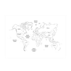 Papier peint panoramique carte du monde couleur blanc Art For The Home