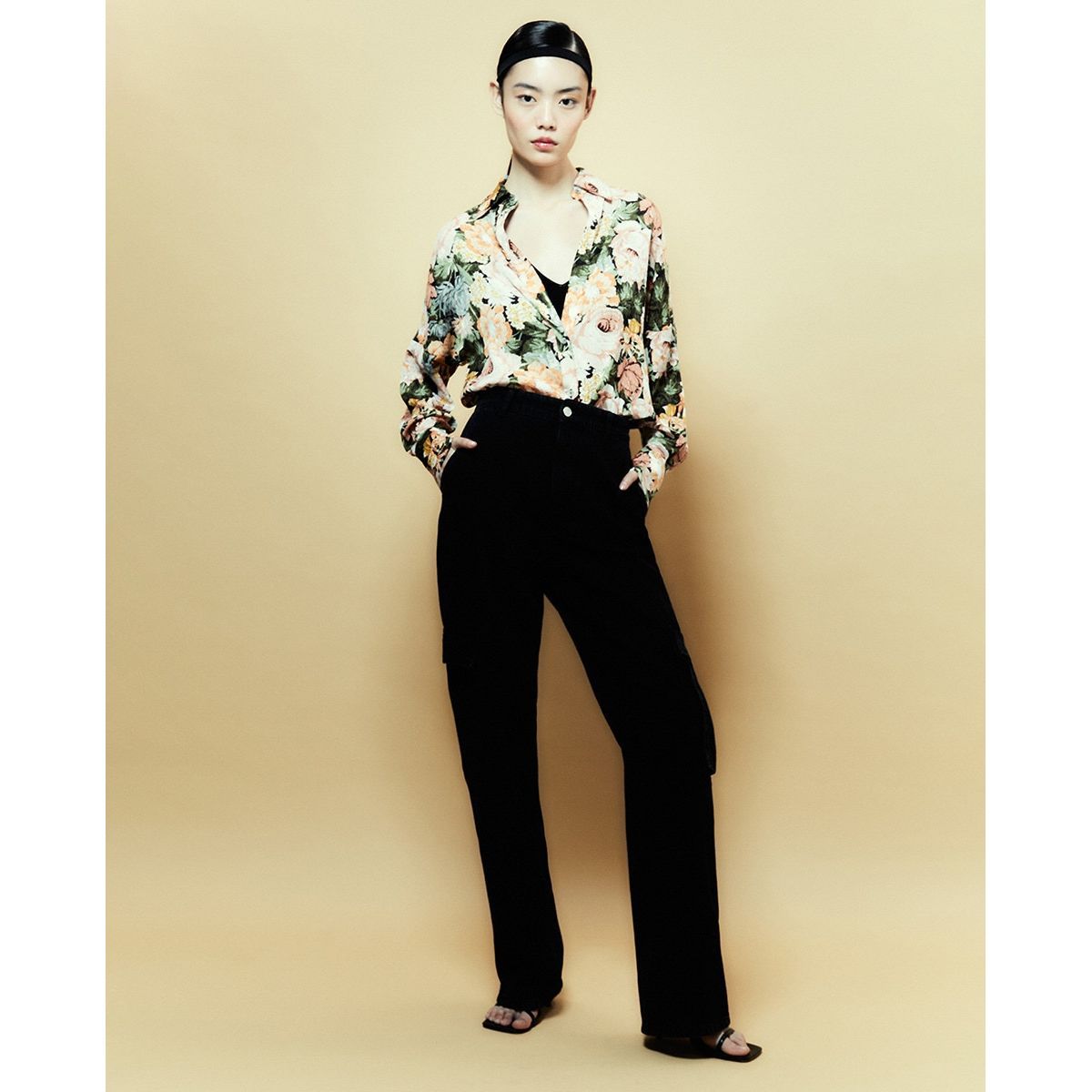 Chemise imprimé floral  noir Sfera