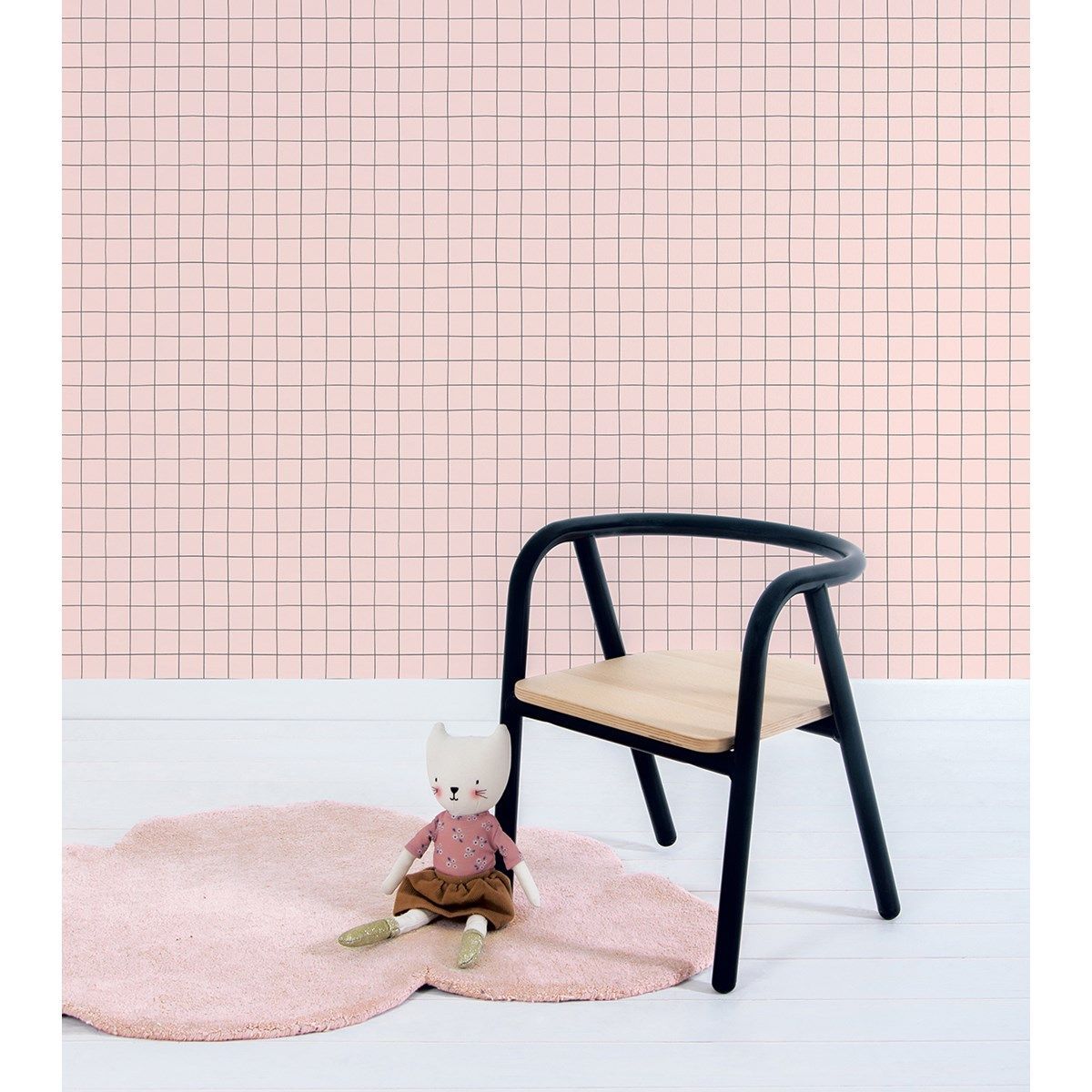 Papier peint intissé quadrillage minima Lilipinso