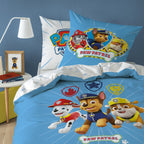 Parure housse de couette + taie Pat Patrouille Team imprimé bleu Pat Patrouille