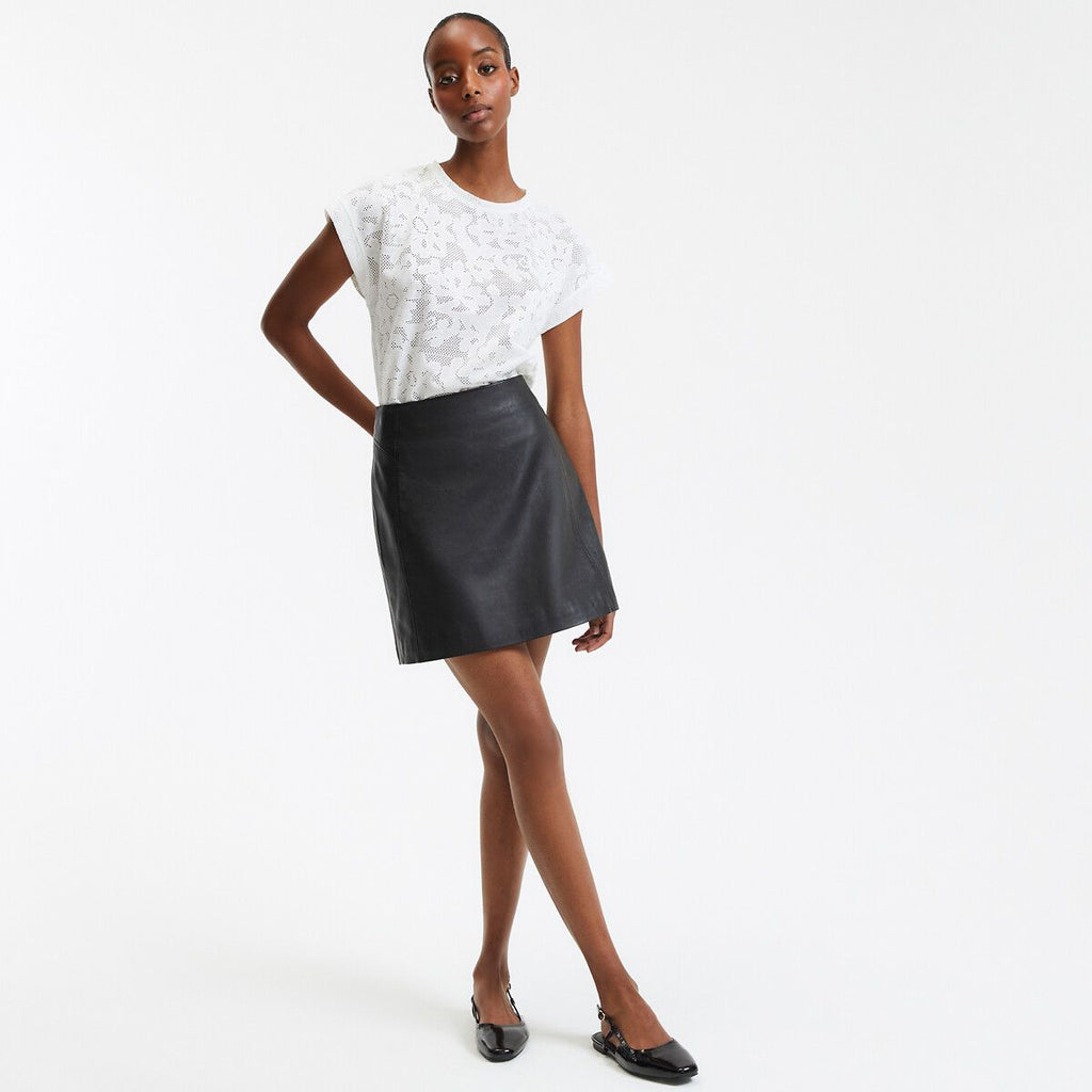 T-shirt col rond jacquard fleurs La Redoute Collections