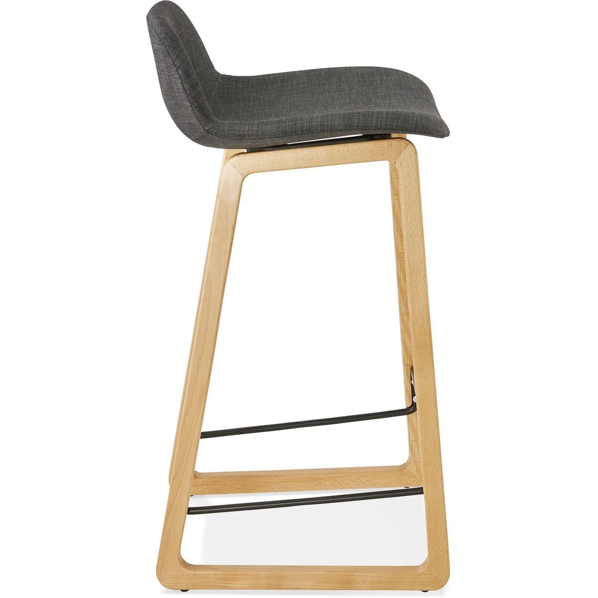 Tabouret de bar design trapu mini Couleur gris, bois clair Kokoon Design