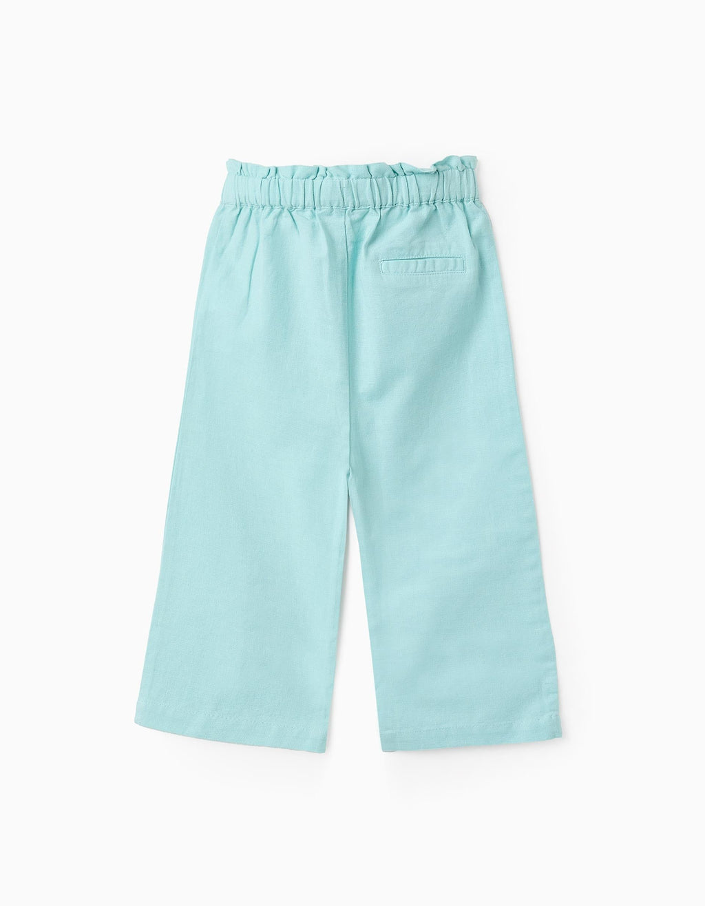 Pantalon Zippy en coton et lin bleu clair