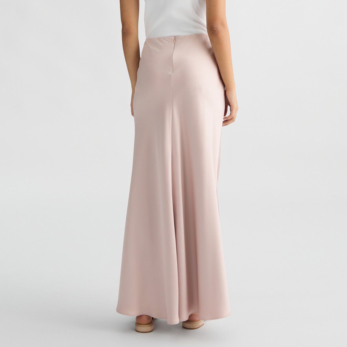 Jupe longue rose en satin rose Liu Jo