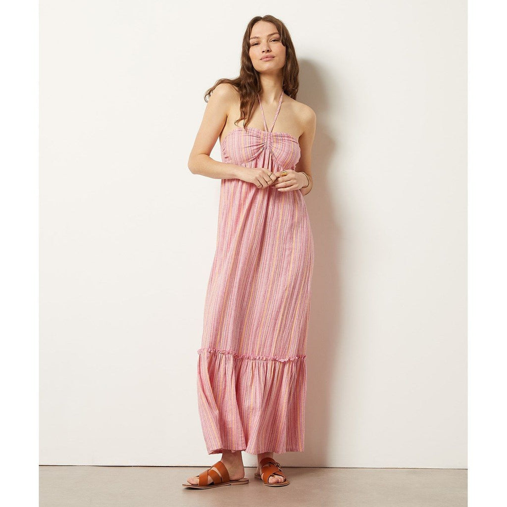 Robe longue en lin mélangé candice rose Etam