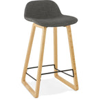 Tabouret de bar design trapu mini, couleur gris et bois clair, Kokoon Design