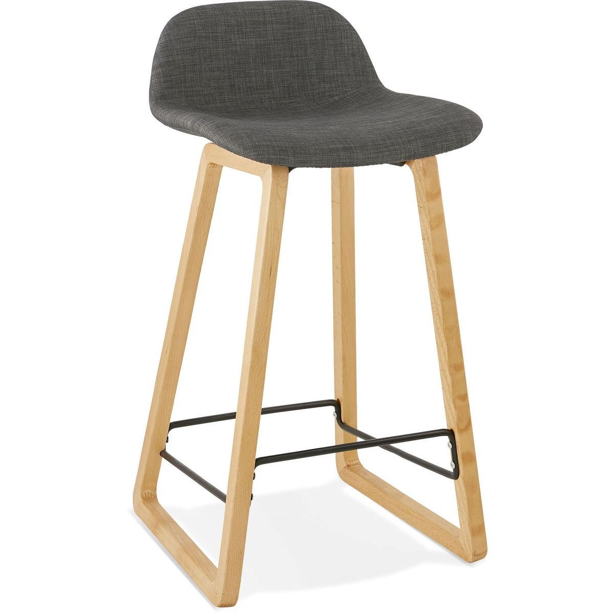 Tabouret de bar design trapu mini Couleur gris, bois clair Kokoon Design