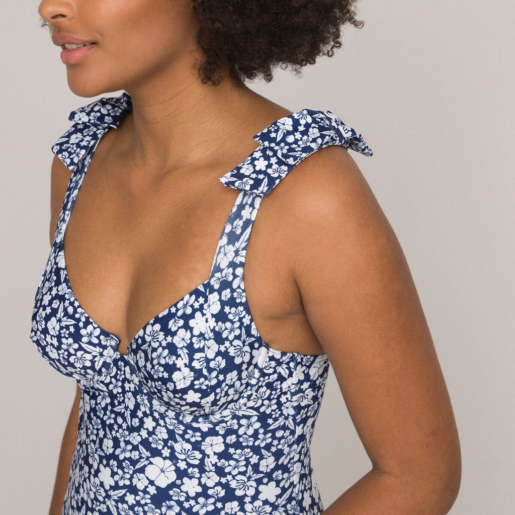 Maillot de bain 1 pièce triangle, imprimé fleurs imprimé fleuri Anne Weyburn