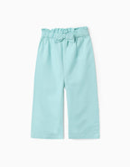 Pantalon Zippy en coton et lin bleu clair