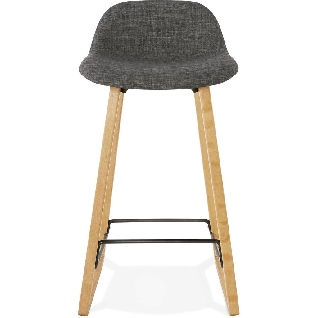 Tabouret de bar design trapu mini, couleur gris et bois clair, Kokoon Design
