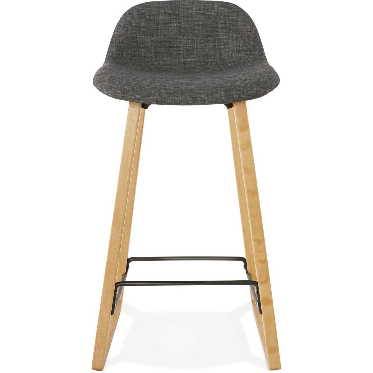 Tabouret de bar design trapu mini Couleur gris, bois clair Kokoon Design