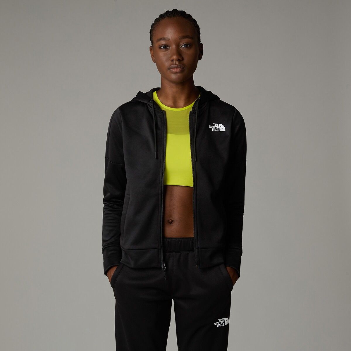 Sweat zippé à capuche noir The North Face
