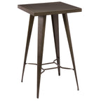 Table de bar carrée 2 personnes en métal métallisé 60 cm - style industriel Gris métallisé Rendez-Vous Déco