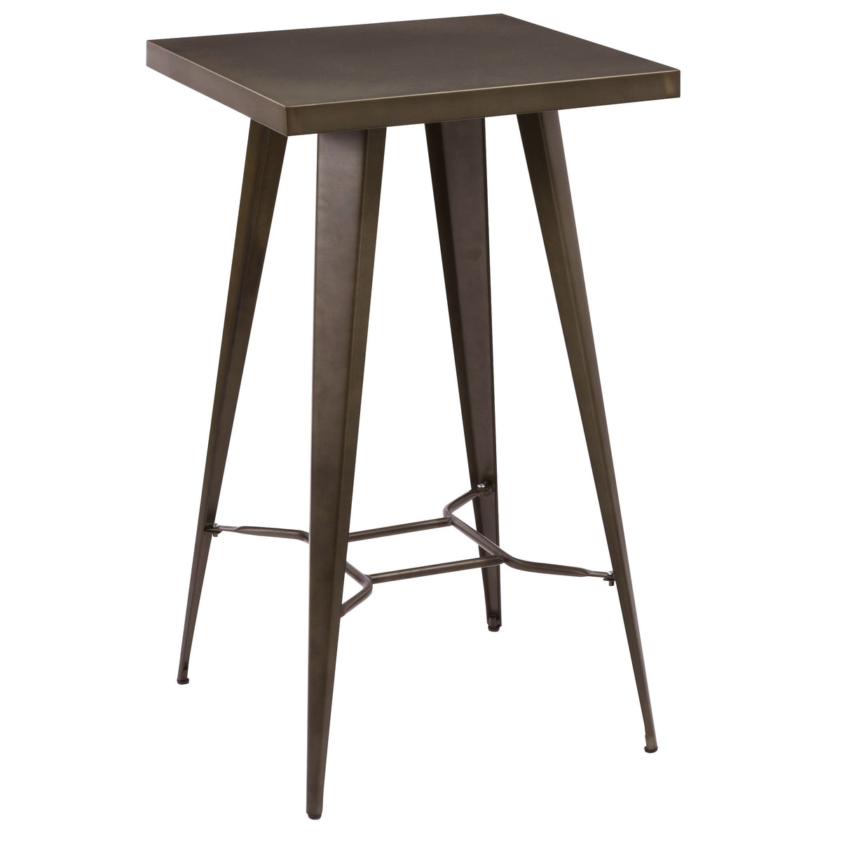 Table de bar carrée 2 personnes en métal métallisé 60 cm - indus Couleur gris métallisé Rendez-Vous Déco