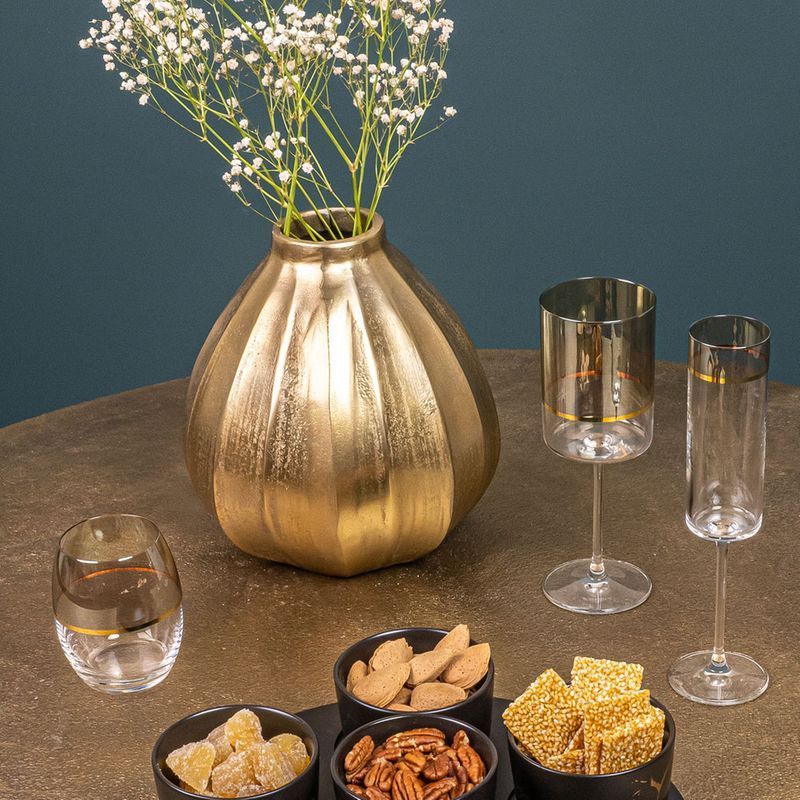 Vase poire juno   21 cm table passion Couleur or Table Passion